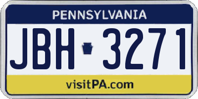 PA license plate JBH3271