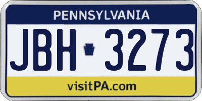 PA license plate JBH3273