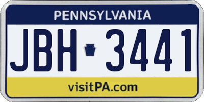 PA license plate JBH3441