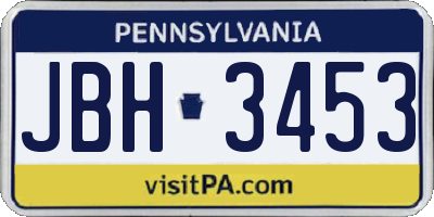 PA license plate JBH3453