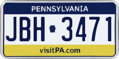 PA license plate JBH3471