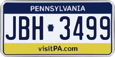 PA license plate JBH3499