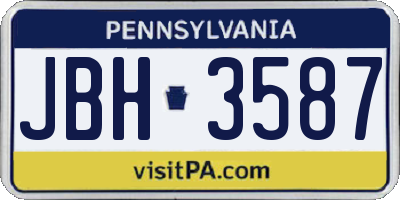 PA license plate JBH3587