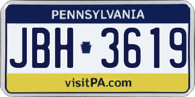 PA license plate JBH3619