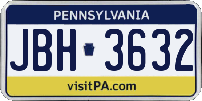 PA license plate JBH3632