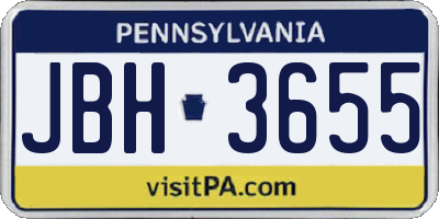 PA license plate JBH3655