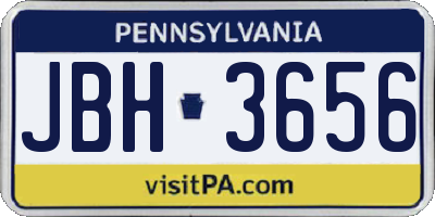 PA license plate JBH3656