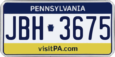 PA license plate JBH3675