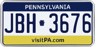 PA license plate JBH3676