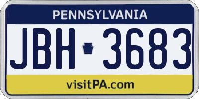 PA license plate JBH3683