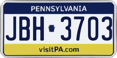 PA license plate JBH3703