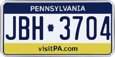 PA license plate JBH3704