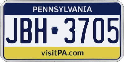 PA license plate JBH3705