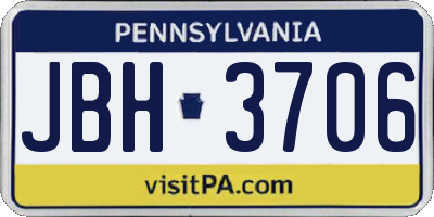 PA license plate JBH3706