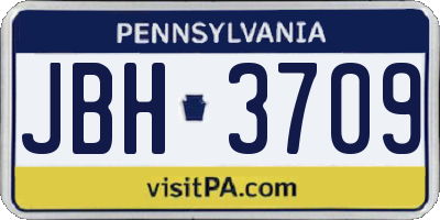 PA license plate JBH3709