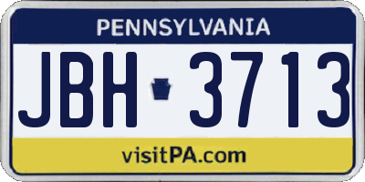 PA license plate JBH3713