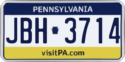 PA license plate JBH3714