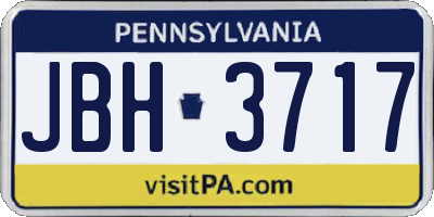 PA license plate JBH3717