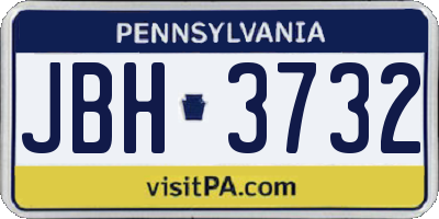 PA license plate JBH3732