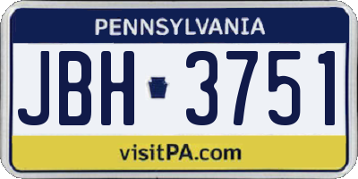 PA license plate JBH3751