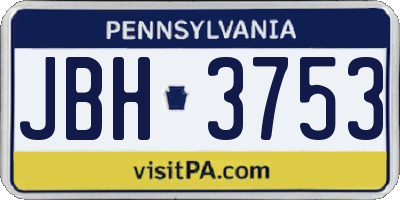 PA license plate JBH3753