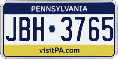 PA license plate JBH3765