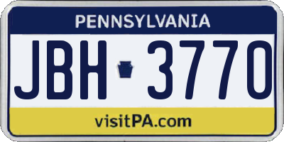 PA license plate JBH3770