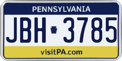 PA license plate JBH3785