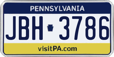 PA license plate JBH3786