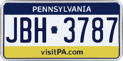 PA license plate JBH3787