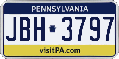 PA license plate JBH3797