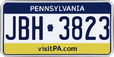 PA license plate JBH3823