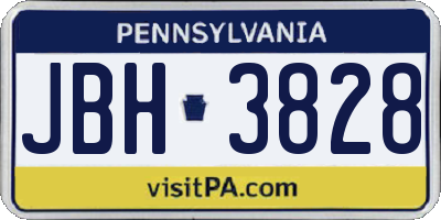 PA license plate JBH3828