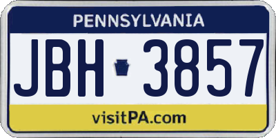 PA license plate JBH3857