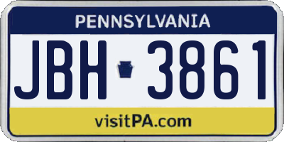 PA license plate JBH3861