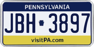 PA license plate JBH3897