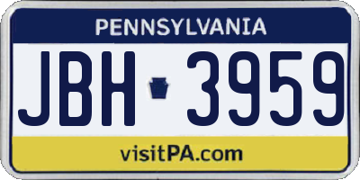 PA license plate JBH3959