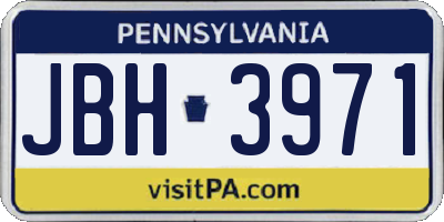 PA license plate JBH3971