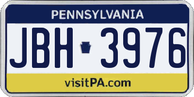 PA license plate JBH3976