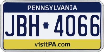 PA license plate JBH4066