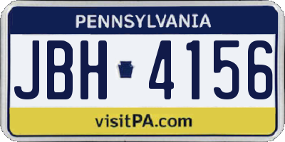 PA license plate JBH4156