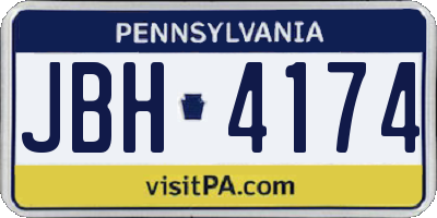 PA license plate JBH4174