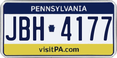PA license plate JBH4177