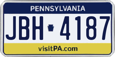 PA license plate JBH4187