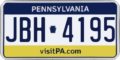 PA license plate JBH4195