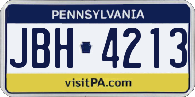 PA license plate JBH4213