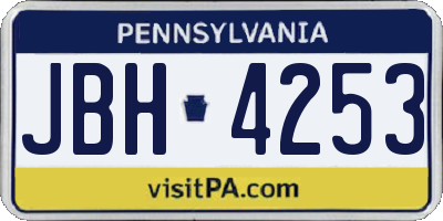 PA license plate JBH4253