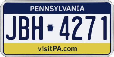 PA license plate JBH4271