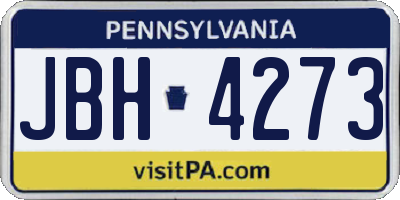 PA license plate JBH4273