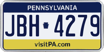 PA license plate JBH4279